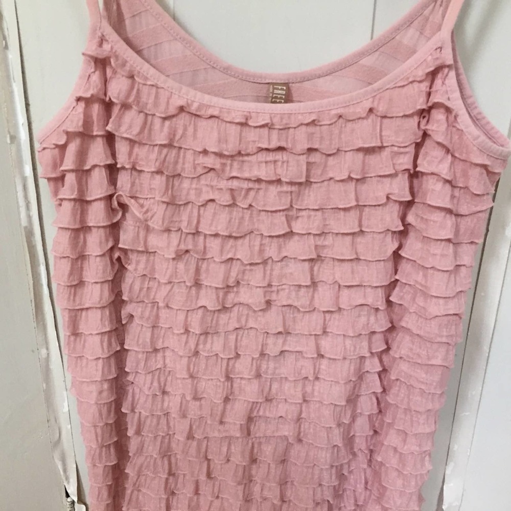 Free People Pink Ruffled Tank - Picture 5 of 14